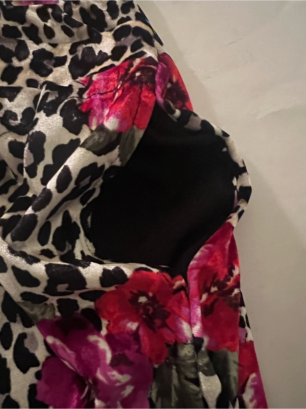 NWT sofia by sofia vergara Pajamas Black & Pink Floral Leopard Top & Shorts 3X - Picture 11 of 14